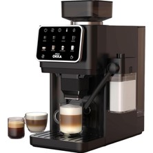 Okka Barista Pro Tam Otomatik Kahve Makinesi, Otomatik Espresso Makinesi, 2 x 15 Bar Çift Kazan Sistemi, Retina Ekran, 7 Kademeli Değirmen ve Kendi Kendine Test Teknolojisi
