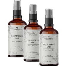 SBN - Store Prime Monoville Saç Maskesi Yağı 50 ml Cam ŞIŞEDE%100 Saf ve Doğal (Hair Mask Oil) (3 Paketi)