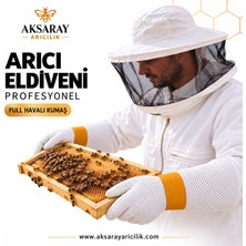 Aksaray Arıcılık Profesyonel Arıcılık Eldiveni, Premium, Ful Hava Delikli Arı Sokmasına Dayanıklı Uzun Kollu Arıcı Eldiven
