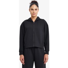 Lescon Kadın Fermuarlı Kapüşonlu Sweatshirt 26N-2105