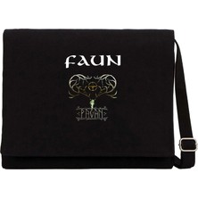 Zepplin Giyim Faun Pagan Siyah Kanvas Postacı Çantası