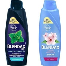 SBN - Store Prime Blendax Erkekler Için Mentol Ferahlığı Nane Özlü Şampuan, 500 ml ve Blendax Anında Parlaklık ve Yumuşaklık Kiraz Çiçeği Özlü Şampuan, 500 ml