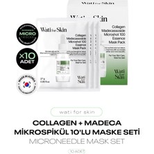 Kolajen ve Madecassoside Içeren Mikro Spikül Iğneli Kağıt Maske Wati For Skin Microneedle Mask 10LU