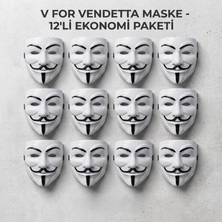 Ttt V For Vendetta Maskesi - 12'li Paket - Plastik