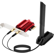 Wifi 6e Ağ Kartı, Intel AX210 Çipli, Pcie, Tri-Band (2.4/5/6ghz), Bluetooth 5.3, 1.2m Kablolu 6 Dbi Antenli