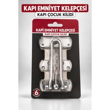 Alıç Çelik Kapı Emniyet Kilidi Çocuk Eminiyet Kilidi – Pvc ve Ahşap Kapı Uyumlu Metal Kapı Güvenlik Mandalı, Kapı Aralık Tutucu ve Ek Güvenlik Kilidi