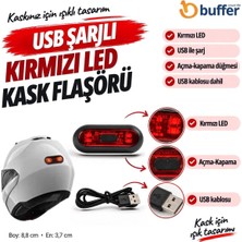 TKÇ Ergonomik USB Şarjlı Kask Için Kırmızı LED Flaşör Işığı Xml