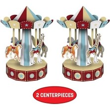 SBN - Store Prime 3-D Sirk Carousel Centerpieces 2 Parça, 10", Çok Renkli