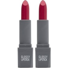 SBN - Store Prime Uzun Süre Kalıcı Yoğun Renk Veren Nemlendirici Parlak Ruj - Glossy Lipstick 317 Bright Fuchsia (2 Paketi)