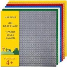 SBN - Store Prime 11024 Gri Zemin Plaka, +4 Yaratıcı Oyuncak Yapım Seti (1 Parça) 25CMX25CM, Baseplate