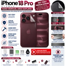 Astakos Iphone 18 Pro Uyumlu 0.25 mm Mat Yüzey Nano Hidrojel Darbe Emici Çizilme Önleyici Telefon Arka Kaplama Tpu Film