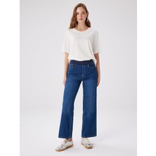 Faik Sönmez Wide Leg Fit Beli Lastikli Rahat Jean Pantolon UW27JPN010
