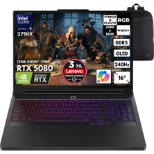 Lenovo Legion Pro7 Ultra 9-275HX 32-Gbddr5 2 Tbssd RTX5080 (16 GB-GDDR7-175W) 16" Wqxga OLED Windows 11 Pro + Hmf Sırt Çantası 83F5004STRHMF17