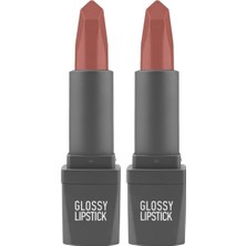 SBN - Store Prime Uzun Süre Kalıcı Yoğun Renk Veren Nemlendirici Parlak Ruj - Glossy Lipstick 305 Rose Apricot (2 Paketi)