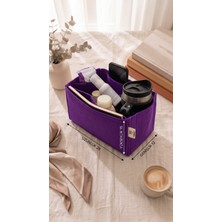 Marjinal W Club Tek Suluklu Çanta İçi Organizer Koyu Mor 28x15x12