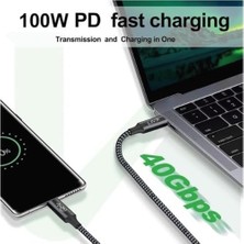 SBN - Store Prime Action Thunderbolt 4 Type C Kablo 100 W Pd Şarj 1 Metre 40 Gbps Veri ve Görüntü Aktarım Kablosu Örgülü Kablo TH01