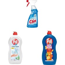 SBN - Store Prime Clin Pırlanta Parlaklığı 500 ml + Pril Losyon Aloe Özlü Kaşmir Etkisi ile Cilde Uyumlu Elde Yıkama + Pril Türkiye Serisi - Adana Portakalı Kokul