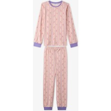 Penti Kız Çocuk Açık Pembe Carrot Chase Uzun Kollu Pijama Takımı