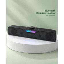 Kablosuz Müzik Dinleme Bluetooth Hoparlör Rgb Aydınlatmalı Siyah Midastech