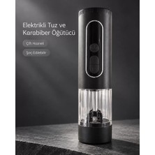 Mutfak ve Sofra Kullanımına Uygun Çift Hazneli Elektrikli Tuz Karabiber Öğütücü Midastech