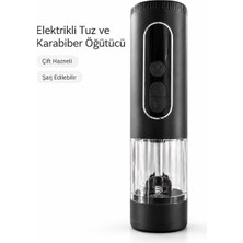 Çift Hazneli Şarj Edilebilir Elektrikli Tuz ve Karabiber Öğütücü Midastech