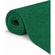 Hortum Tech Kıvırcık Paspas Kaymaz Taban Pvc Halı Yolluk Kapı Önü 12 mm Eko 2,6 Kg/m2 - Yeşil 100X60 cm