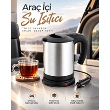 MidasTech Araç Içi Kullanıma Uygun 12V Elektrikli Su Isıtıcı Paslanmaz Çelik Gövdeli Pratik Kettle Mi