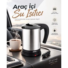 MidasTech Otomobil Için 12V Çakmak Soketli Paslanmaz Çelik Taşınabilir Su Isıtıcı Seyahat Kettle Mida