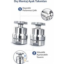 SBN - Store Prime Paslanmaz Çelik Ayarlanabilir Musluk Ucu 2’li Set – Iç Montaj/dış Montaj (Dış Girişi)