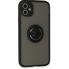 SBN - Store Prime & Aksesuar 12 ile Uyumlu Arka Kısmı Mat Şeffaf Yapıya Sahip Manyetik Yüzük Stantlı Kenarları Silikon Tpu Malzemeden Üretilmiş Renkli Tuşlara Kam