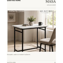 Quattro Home Minör Mutfak Masası Beyaz Suntalam ve Metal Ayaklı