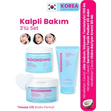 SOONDING Kalpli Tonik Pedli Kore Cilt Bakım Seti 3’lü – Yüz Temizleyici 100 ml + Serinletici Kalpli Tonik Ped 60 Adet + Hidro Bariyer Krem 80 ml