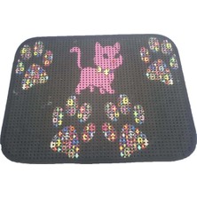 SBN - Store Prime Miapet Elekli Desenli Kedi Tuvalet Önü Paspası 60 x 45 cm Pembe Kedi