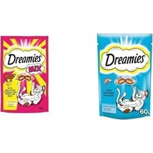 SBN - Store Prime Dreamies Kedi Ödül Maması Seti (Sığırlı & Peynirli ve Somonlu, 2 x 60 G)