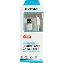 SBN - Store Prime Syrox C70 2.0 Mah S6/s7 1.2 mt Mikro Kablo, Beyaz