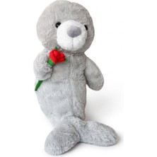 Neva Prime PL50252 40 cm Fok Gül Tutan Peluş Fok Oyuncak