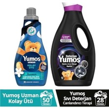SBN - Store Prime Yumoş Kolay Ütü Yumuşatıcı 1200 ml + Yumoş Sıvı Canlandırıcı Terapi Siyahlar 1690 ml