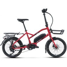Carraro Duty 20" 9-V Hd Elektrikli Kargo Bisikleti - Krom Kırmızı-Siyah-Beyaz - 41 cm