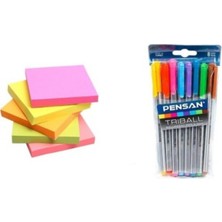 Pensan Tribal 8'li + Yapışkanlı Kare Post-It 5 Adet