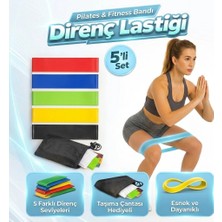 Aslanoğlu Store Ultra Emici 5'li Direnç Bant Seti ile Fit Kalın – Taşıma Çantası Dahil
