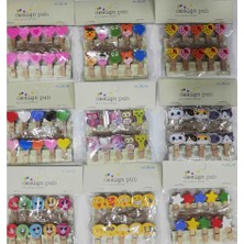 Aslanoğlu Store Dekoratif Renkli Ahşap Mandallar 3.5 cm 10'lu Set