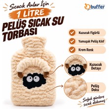 Aslanoğlu Store Ergonomik Peluş Kılıflı 1 Lt Termal Sıcak Su Torbası