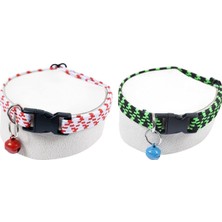 SBN - Store Prime Elastik Zilli Kedi Köpek Tasması Boyun Tasma Ayarlı 2'li Set