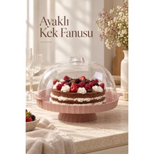 Okyanus Home Coliseum Ayaklı Pudra Yuvarlak Kek - Pasta Fanusu