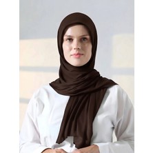 Cassenta Scarf Hazır Geçmeli Kaymaz Pratik Penye Şal Düz Renk Tesettür Şalı