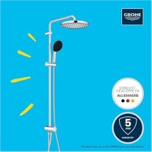 SBN - Store Prime Start 250 Yön Değiştiricili Duş Sistemi, 920MM Duvar Dışı Bağlantılı, 2 Akışlı Yuvarlak Tepe Duşu, 2 Akışlı El Duşu, 1500MM ve 500MM Duş Hortumu