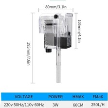 SBN - Store Prime 250L Sessiz 3W Askılı Şelale Akvaryum Filtre Kafa Motoru Iç Filtre