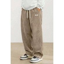 Genius Store Genıus Erkek Pantolon Fitilli Kadife Bol Paça Oversize Pantolon
