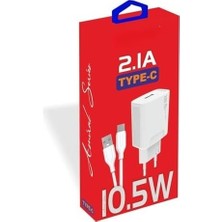 SBN - Store Prime Yetty 10.5W Şarj Adaptörü + Type-C Kablo Beyaz KDR-20T (Yerli Üretim)