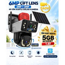 O-Kam 3915 Aov 6mp Güneş Enerjili Gece Görüşlü Akıllı Güvenlik Kamerası 5gb Internet
